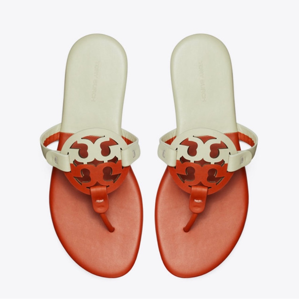Brand new Tory Burch Miller sandals in size 8 color Red and Cream